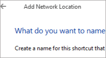 add network location in Windows 10