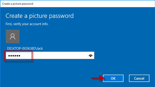 Type your account password