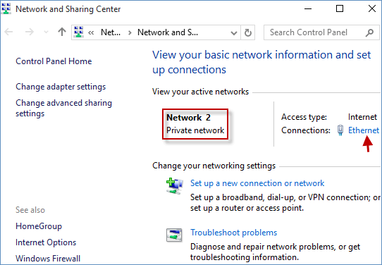 set as private network