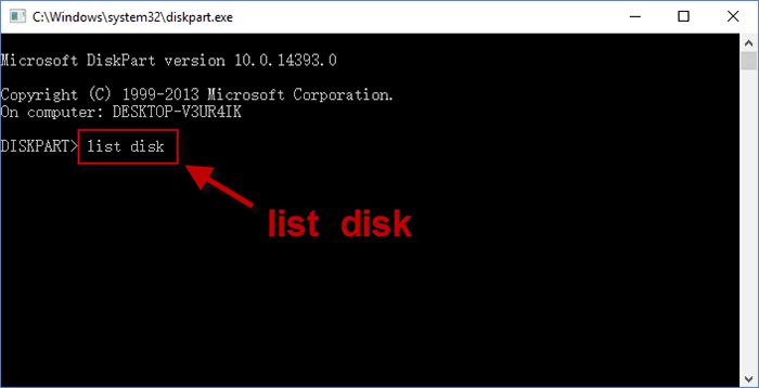  Type list disk