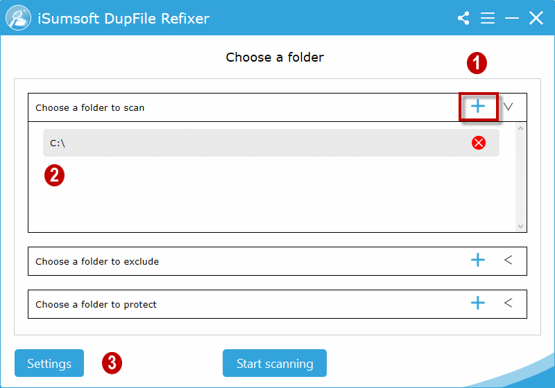 add scan drive/folder and enter settings