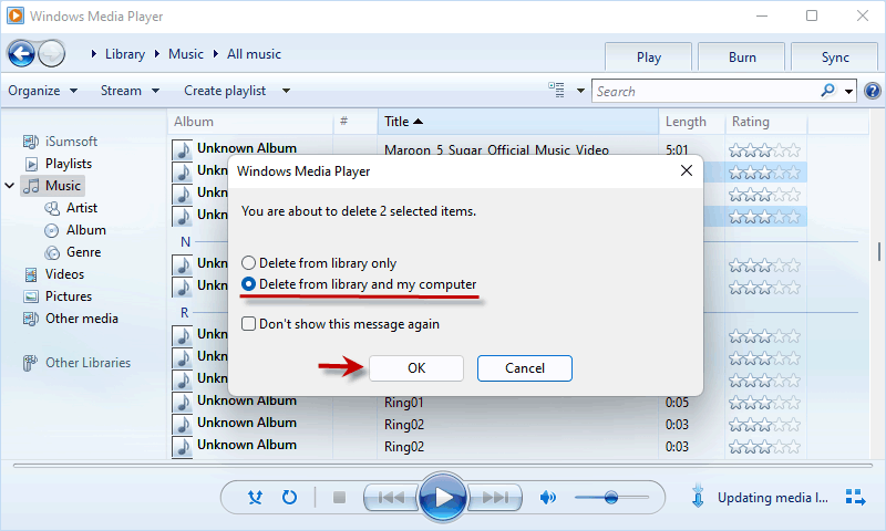 remove duplicate music files from Computer
