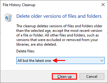 click Clean up