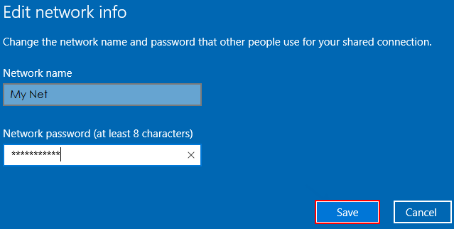 Change the network name and password
