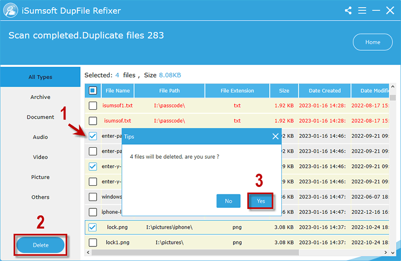 delete duplicate files to free up ssd space