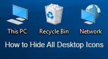 hide all desktop icons in Windows 10