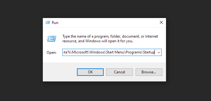 Open Windows Startup Folder