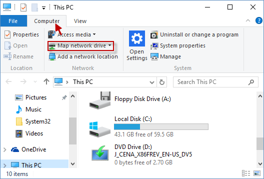 How To Map And Disconnect Network Drive On Windows 10