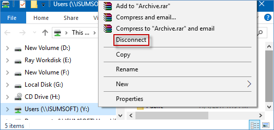 hit disconnect option
