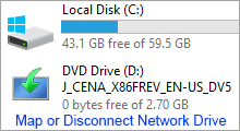 map and disconnect network drive in Windows 10