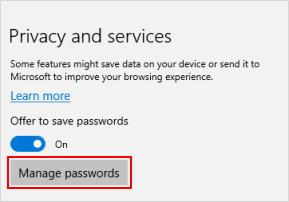 Manage my saved passwords