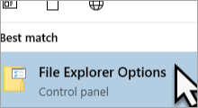 open file explorer options