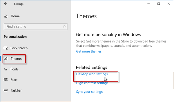 Click desktop icon settings