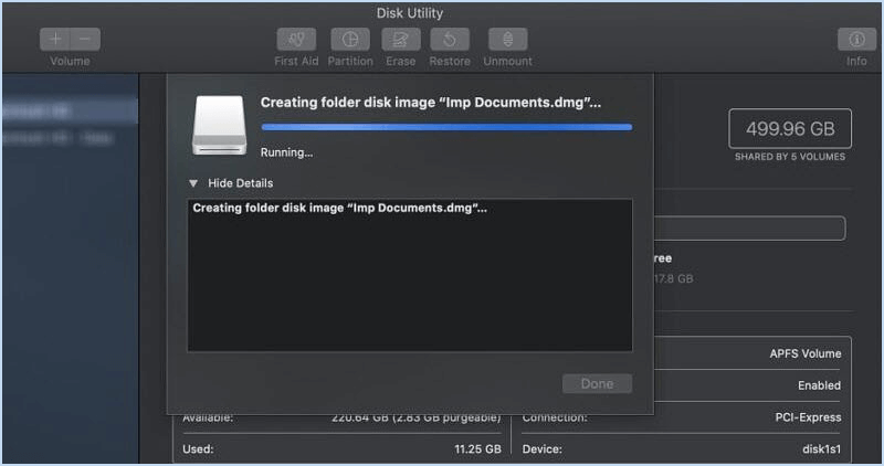 MacOS encrypting the selected folder