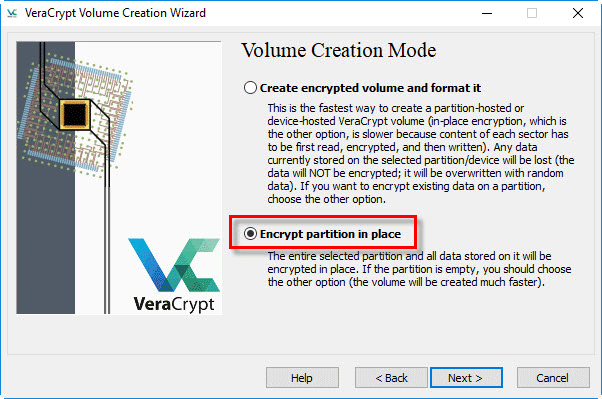 select encryption mode