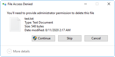 Files access denied