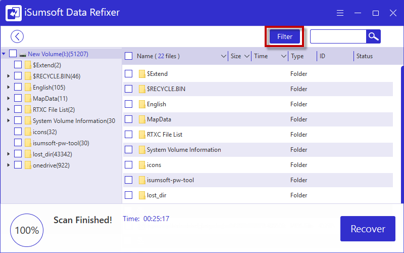 click Filter button to enter Filter Settings