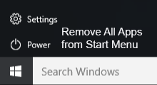 remove all apps list from start menu