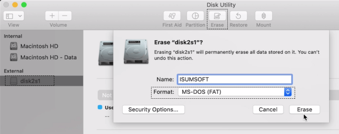Format BitLocker drive on Mac