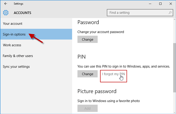 How Remove Forgotten PIN Windows 10