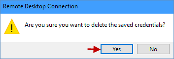 click yes to confirm