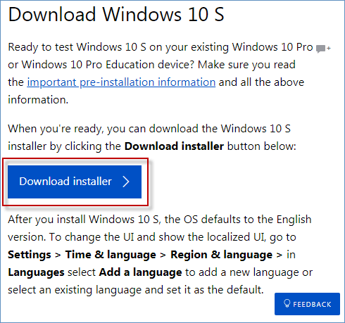 click download installer