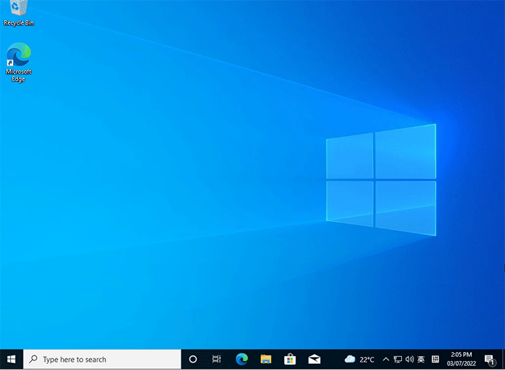 Windows 10 is running from USB drive