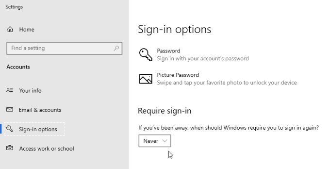 Require Sign-in never