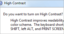 turn on high contrast