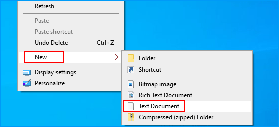 create new text file
