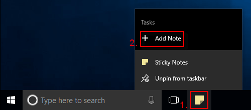 Create a new Sticky Note