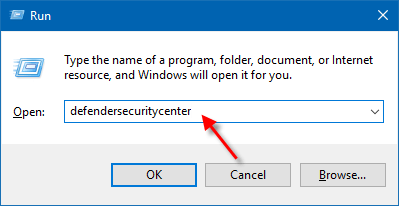 Run Windows Defender Security Center app
