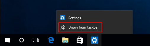 Unpin from taskbar