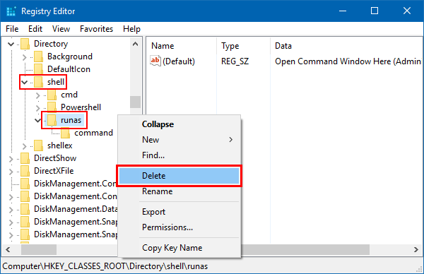 Remove Command Prompt from context menu on folder