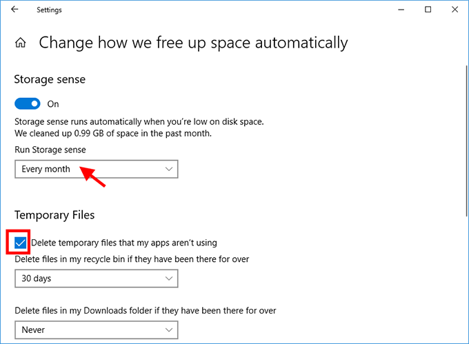 delete junk files automatically