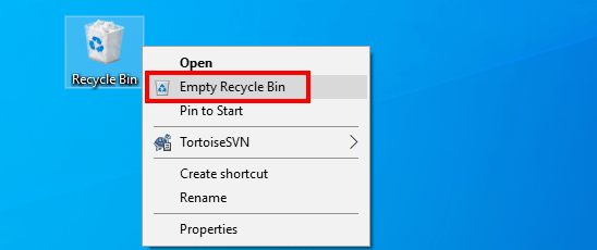 empty recycle bin