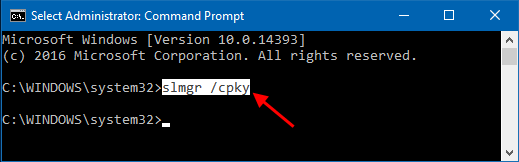 Remove Windows Product Key via cmd