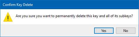 Confirm to delete Notepad key
