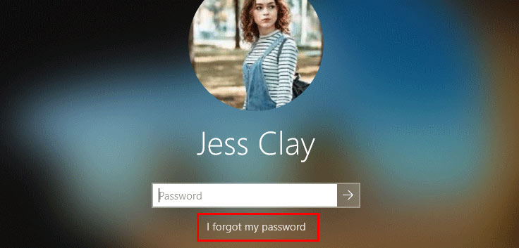 click I forgot my password