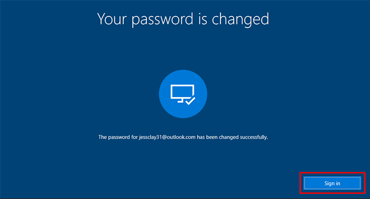 password is reset