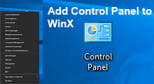add control panel to Winx menu