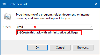 Create task with administrative privileges