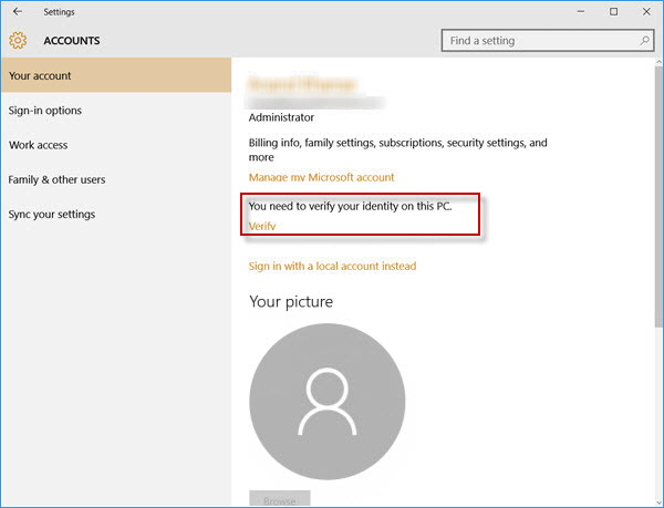 verify your Windows 10 pc