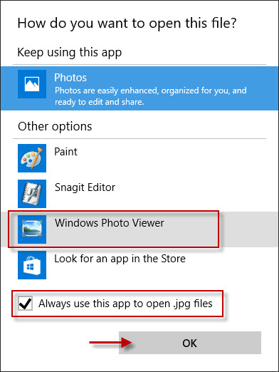 how to setup google photos as default app for photo viewer windows 10