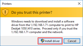Install printer drivers