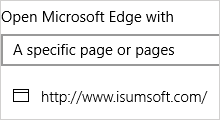 start microsoft edge open with specific webpage
