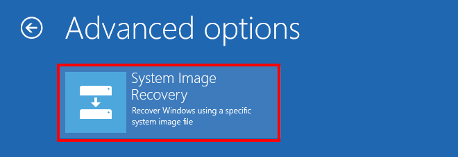 choose System Image Recovery