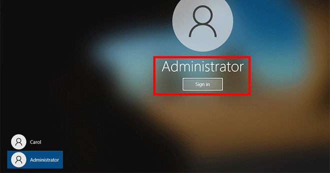 Login with built-in Administrator