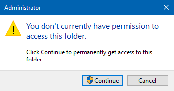 Gain permission to access file and folder