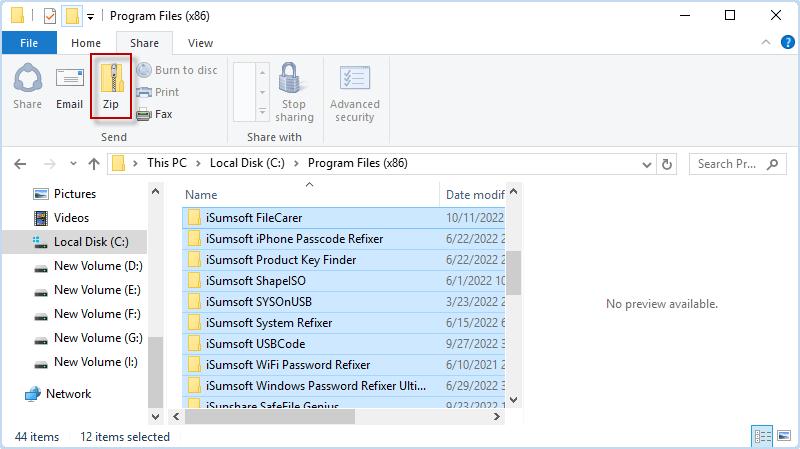 choose the install program files and zip